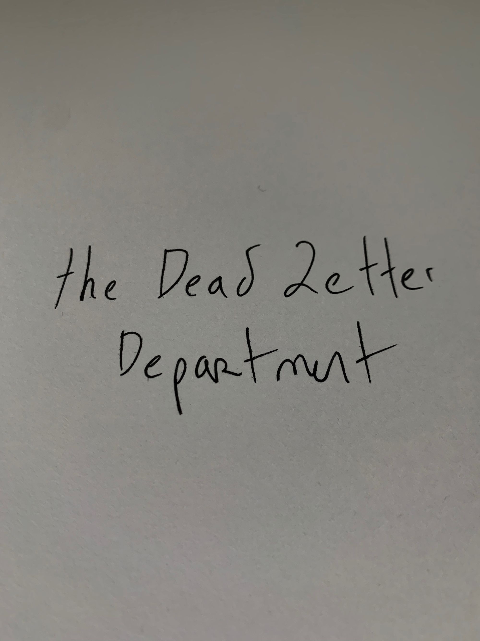 The Dead Letter Department